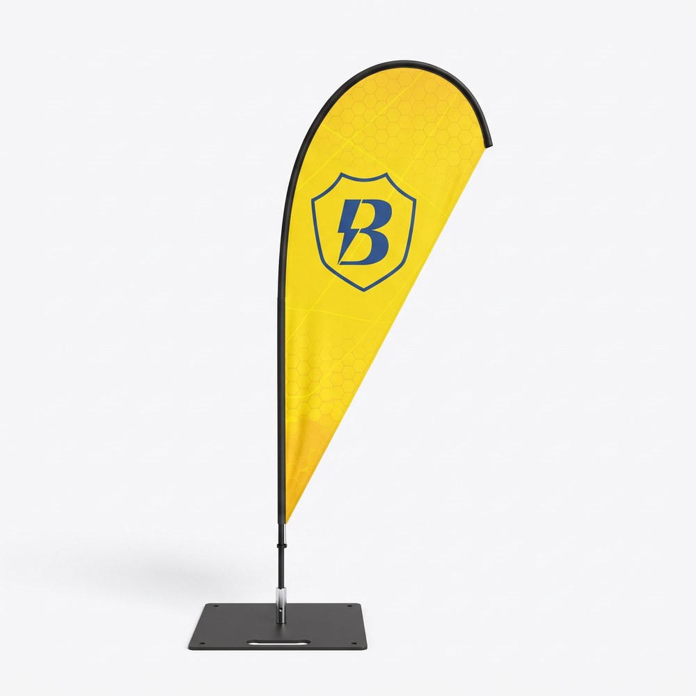Premium Beachflag Drop mit Bannerheld-Logo