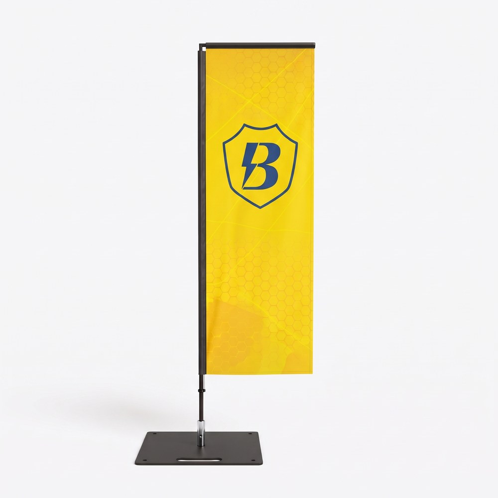 Premium Beachflag Edge mit Bannerheld-Logo
